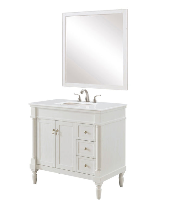 Elegant Lighting VF13036AW-VW Single Bathroom Vanity, Antique white