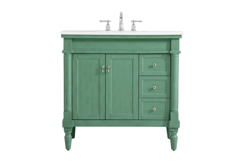 Elegant Lighting VF13036VM-VW Single Bathroom Vanity, Vintage mint