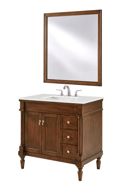 Elegant Lighting VF13036WT-VW Single Bathroom Vanity, Walnut