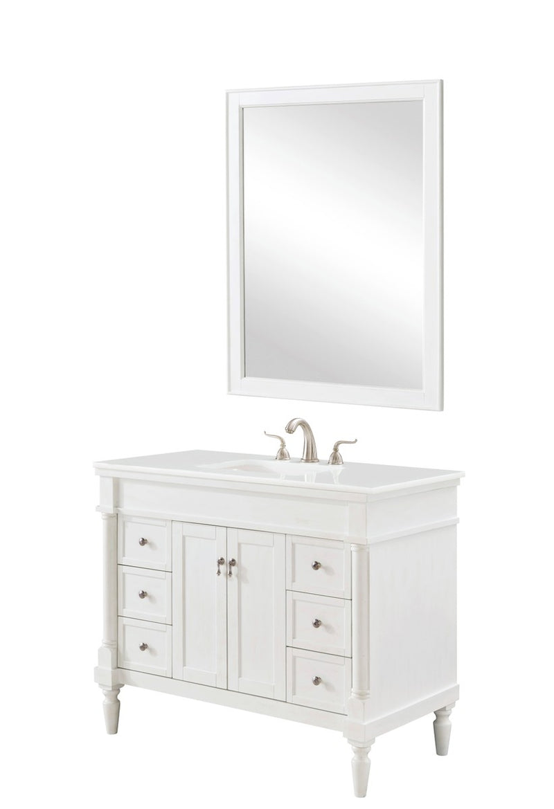 Elegant Lighting VF13042AW-VW Single Bathroom Vanity, Antique white