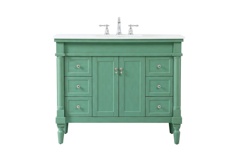 Elegant Lighting VF13042VM-VW Single Bathroom Vanity, Vintage mint