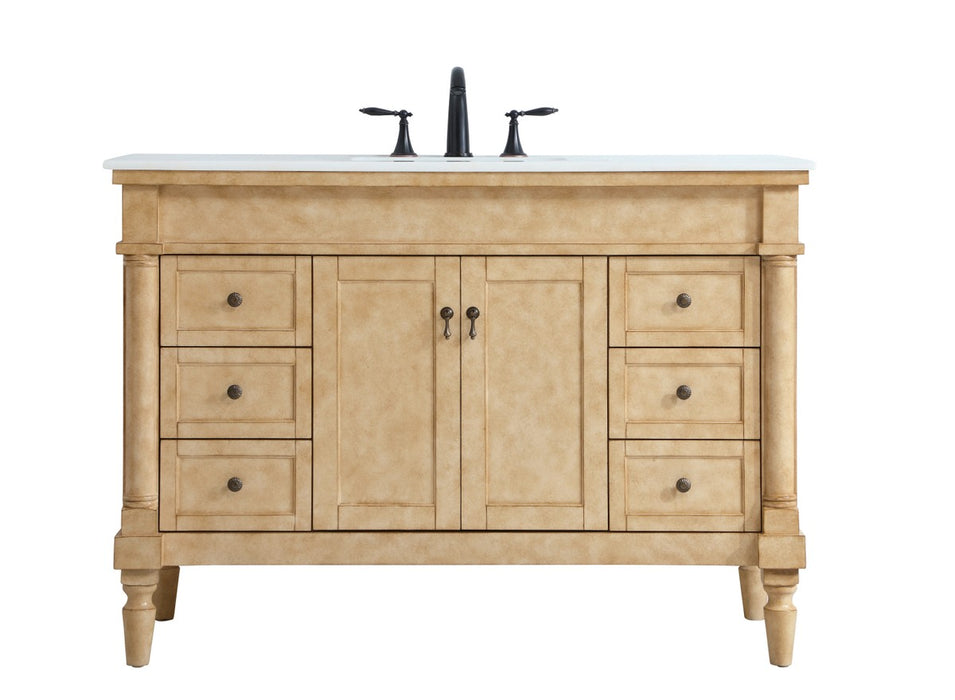 Elegant Lighting VF13048AB-VW Single Bathroom Vanity, Antique beige