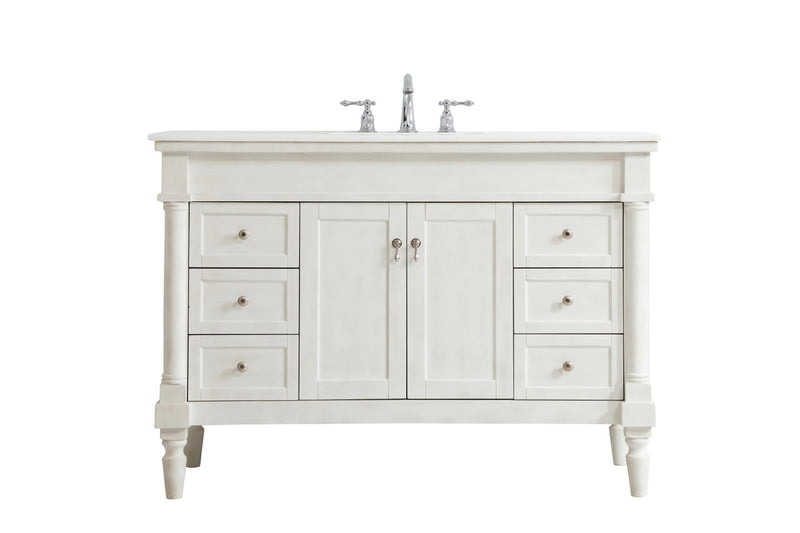 Elegant Lighting VF13048AW-VW Single Bathroom Vanity, Antique white