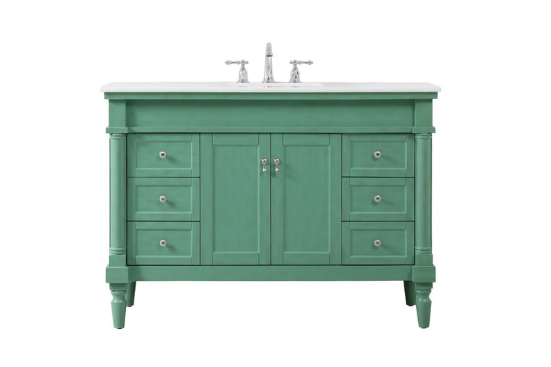 Elegant Lighting VF13048VM-VW Single Bathroom Vanity, Vintage mint