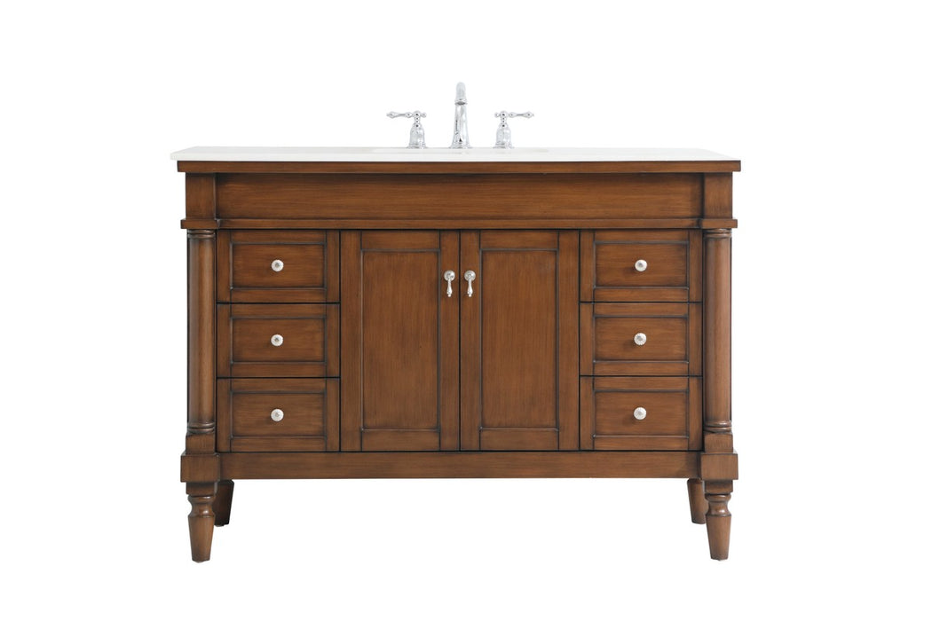 Elegant Lighting VF13048WT-VW Single Bathroom Vanity, Walnut