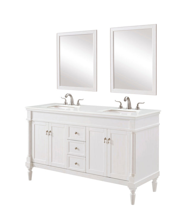 Elegant Lighting VF13060DAW-VW Bathroom Vanity, Antique white