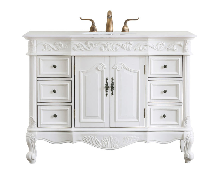 Elegant Lighting VF38848AW-VW Single Bathroom Vanity, Antique white