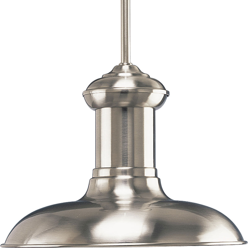 Progress Lighting P5024-09 One Light Pendant, Brushed Nickel