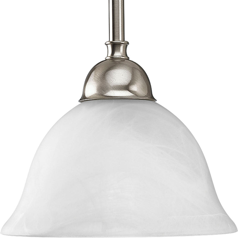 Progress Lighting P5068-09 One Light Pendant, Brushed Nickel