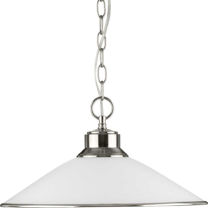 Progress Lighting P5013-09 One Light Pendant, Brushed Nickel