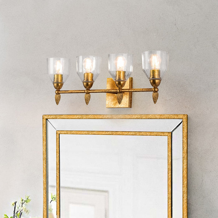 Lucas + McKearn BB1000G-4F2G Four Light Bath Bar, Gold