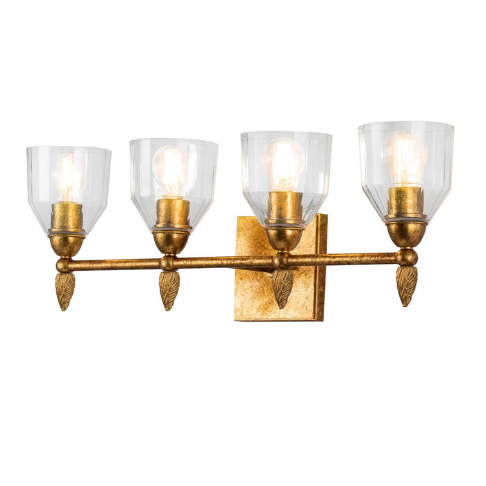 Lucas + McKearn BB1000G-4F2G Four Light Bath Bar, Gold