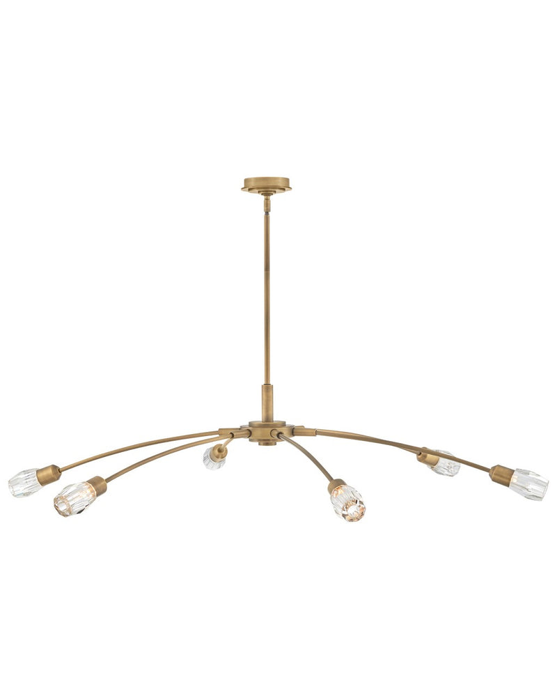 Fredrick Ramond FR33328HB LED Chandelier, Heritage Brass