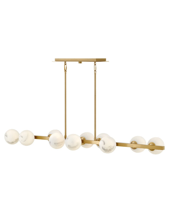 Fredrick Ramond FR41906LCB LED Linear Chandelier, Lacquered Brass