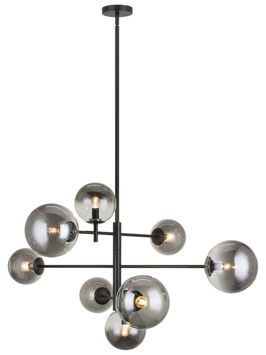 Matteo Lighting C70708BKSM Eight Light Chandelier, Black