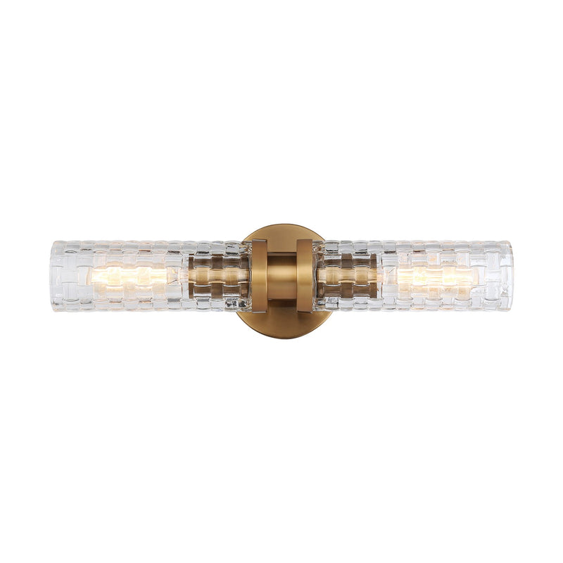 Matteo Lighting W32112AG Two Light Wall Sconce, Aged Gold Brass