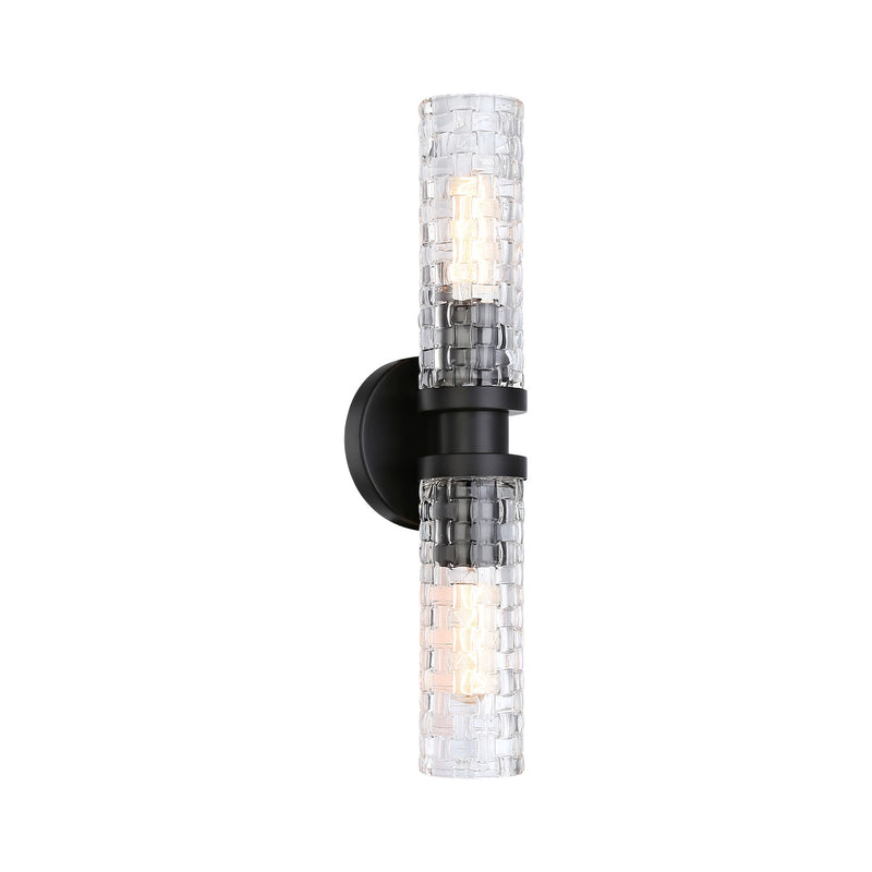 Matteo Lighting W32112BK Two Light Wall Sconce, Black