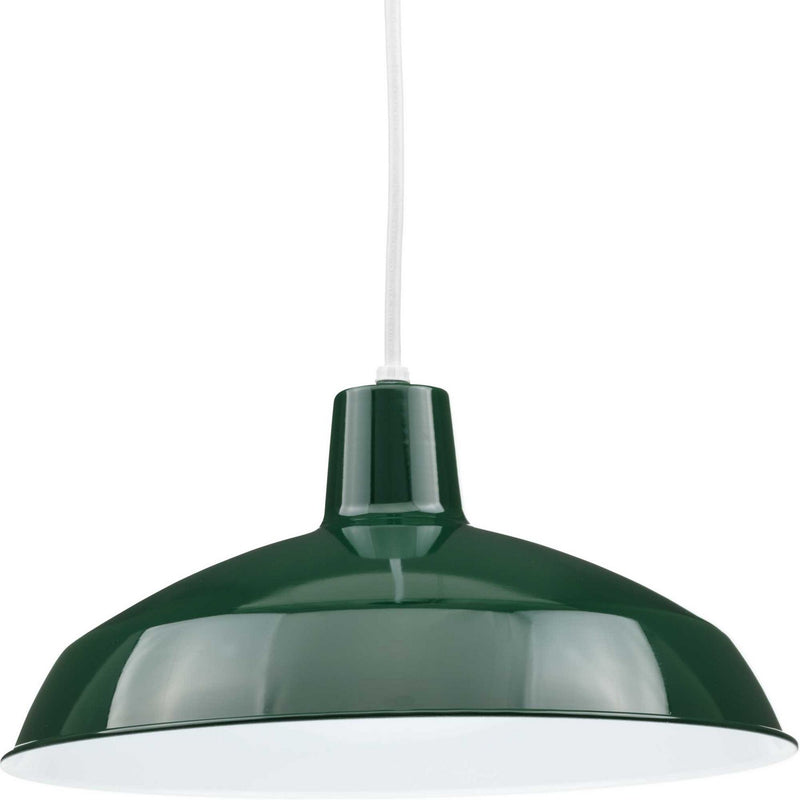 Progress Lighting P5094-45 One Light Pendant, Dark Green