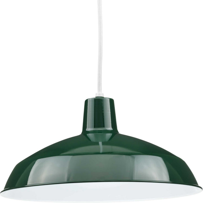 Progress Lighting P5094-45 One Light Pendant, Dark Green