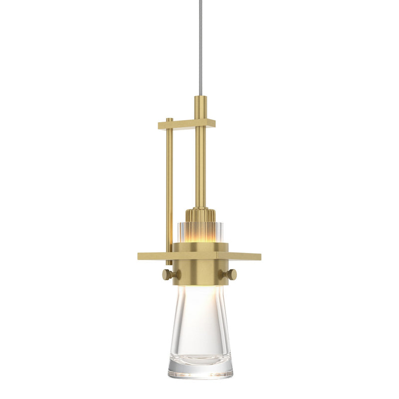 Hubbardton Forge 161060-SKT-STND-86-ZM0343 One Light Mini Pendant, Modern Brass