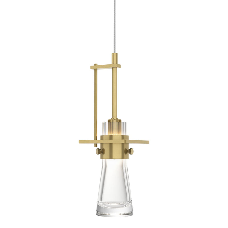 Hubbardton Forge 161065-SKT-STND-86-ZM0349 One Light Mini Pendant, Modern Brass