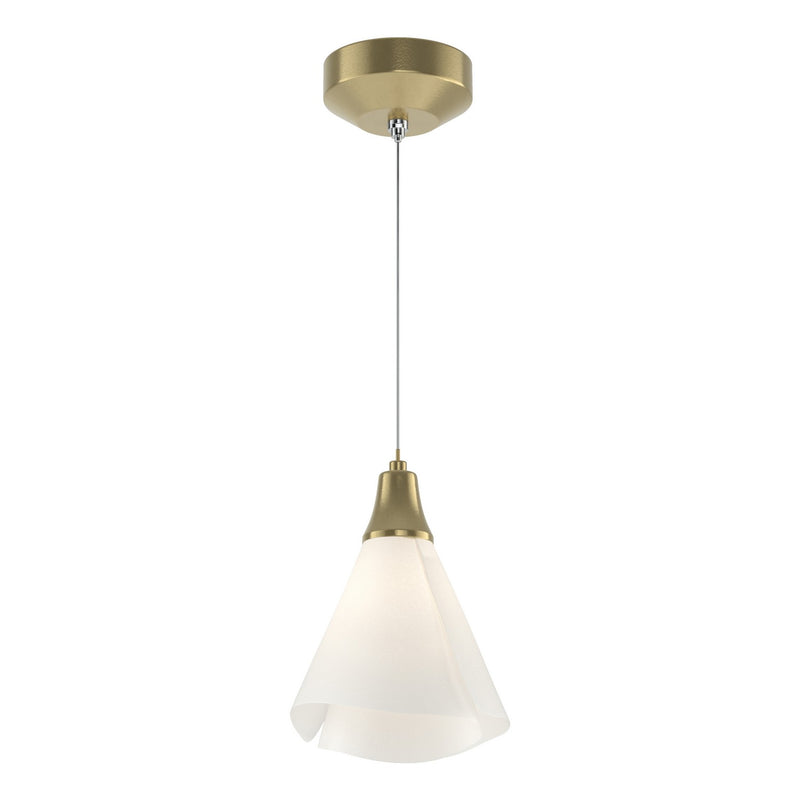 Hubbardton Forge 161181-SKT-STND-86-SH1987 LED Mini Pendant, Modern Brass