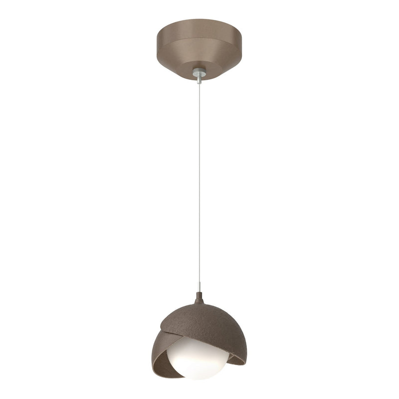 Hubbardton Forge 161183-SKT-STND-05-05-GG0711 One Light Mini Pendant, Bronze