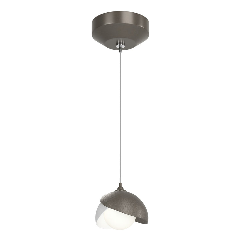 Hubbardton Forge 161183-SKT-STND-07-02-GG0711 One Light Pendant, Dark Smoke