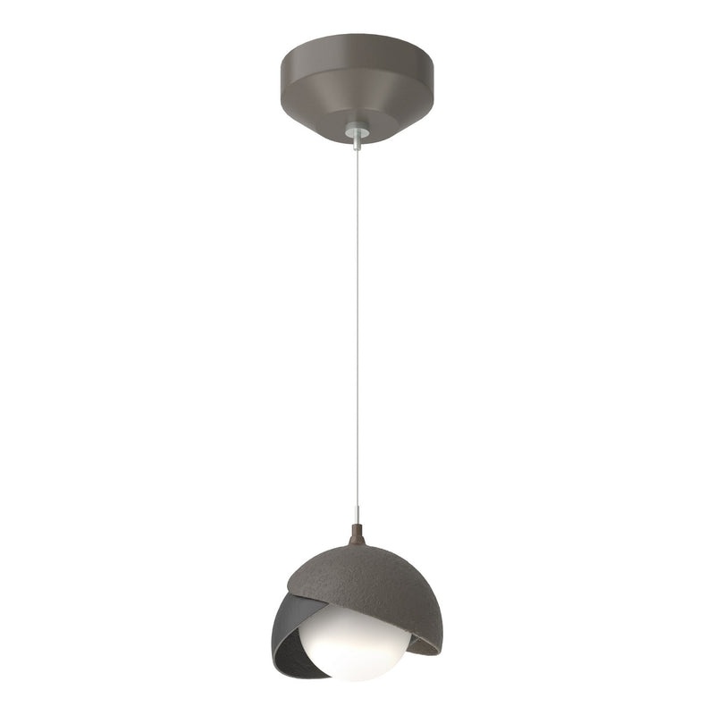 Hubbardton Forge 161183-SKT-STND-07-10-GG0711 One Light Mini Pendant, Dark Smoke