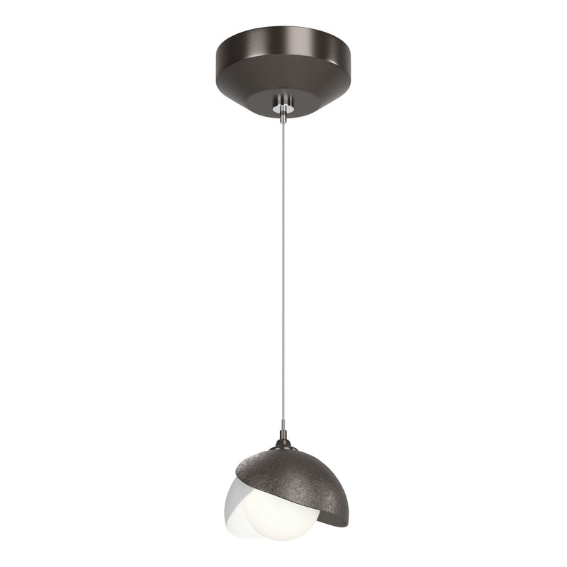 Hubbardton Forge 161183-SKT-STND-14-02-GG0711 One Light Pendant, Oil Rubbed Bronze