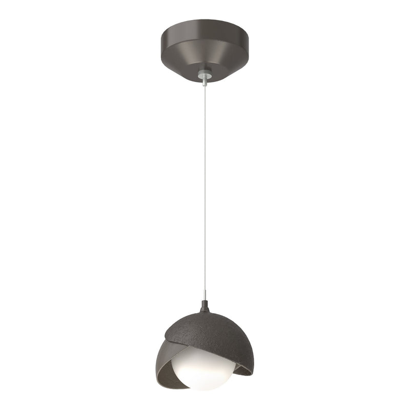 Hubbardton Forge 161183-SKT-STND-14-07-GG0711 One Light Mini Pendant, Oil Rubbed Bronze