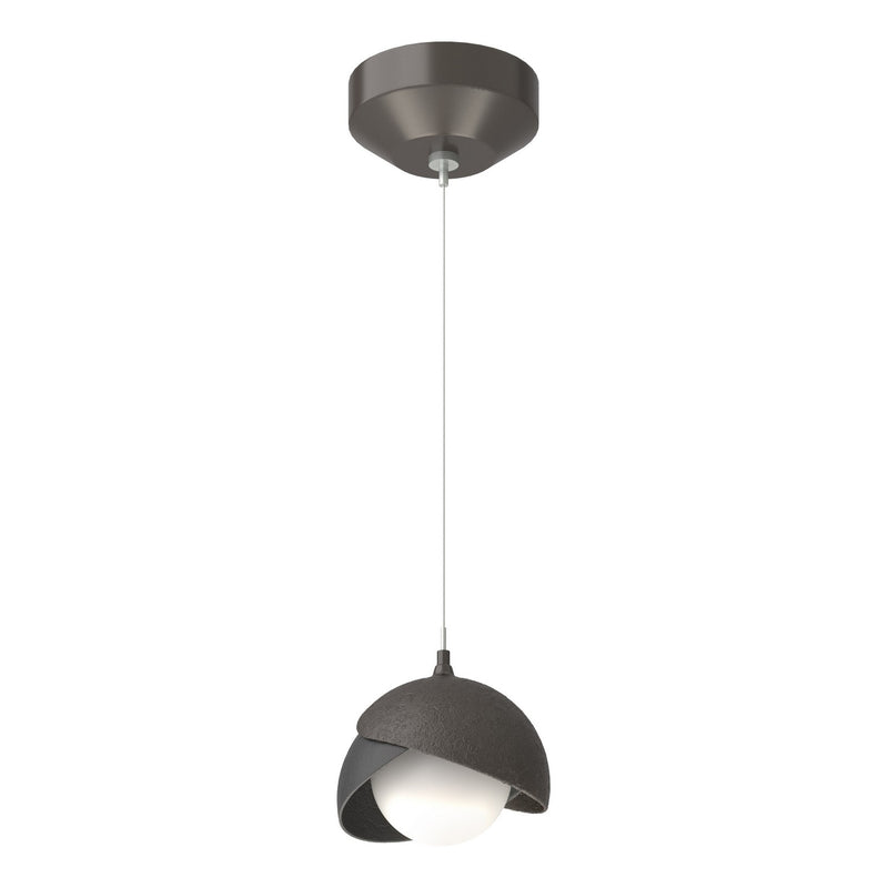 Hubbardton Forge 161183-SKT-STND-14-10-GG0711 One Light Mini Pendant, Oil Rubbed Bronze