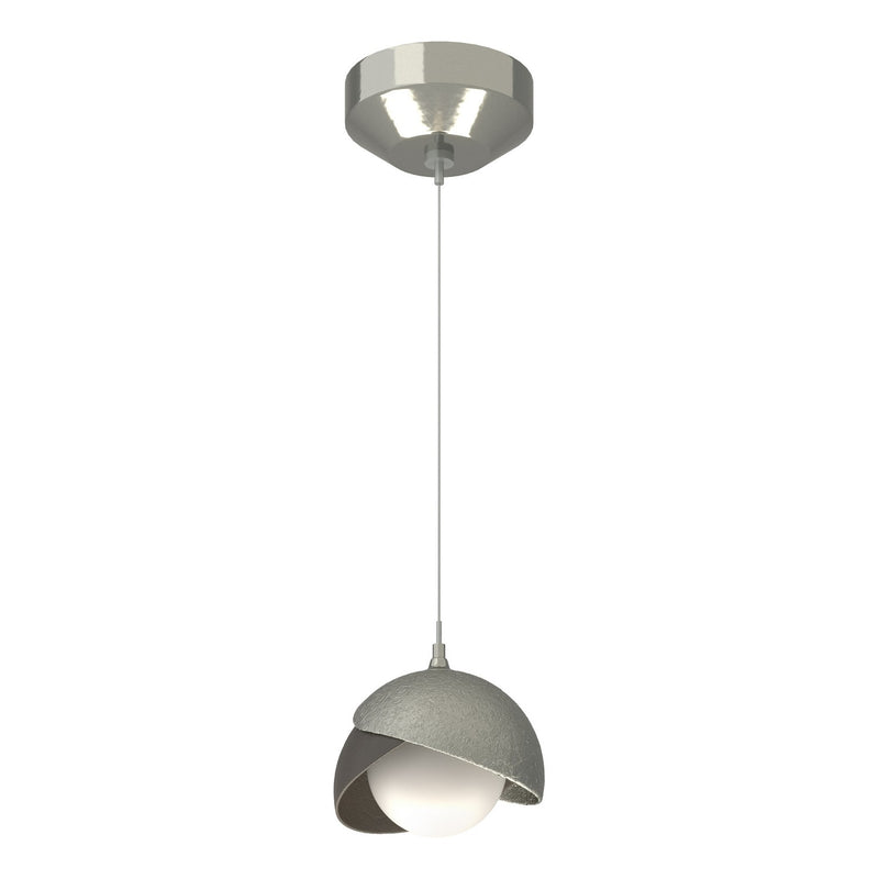 Hubbardton Forge 161183-SKT-STND-85-07-GG0711 One Light Mini Pendant, Sterling