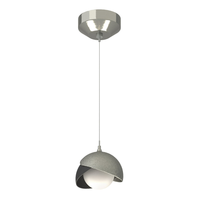 Hubbardton Forge 161183-SKT-STND-85-10-GG0711 One Light Mini Pendant, Sterling