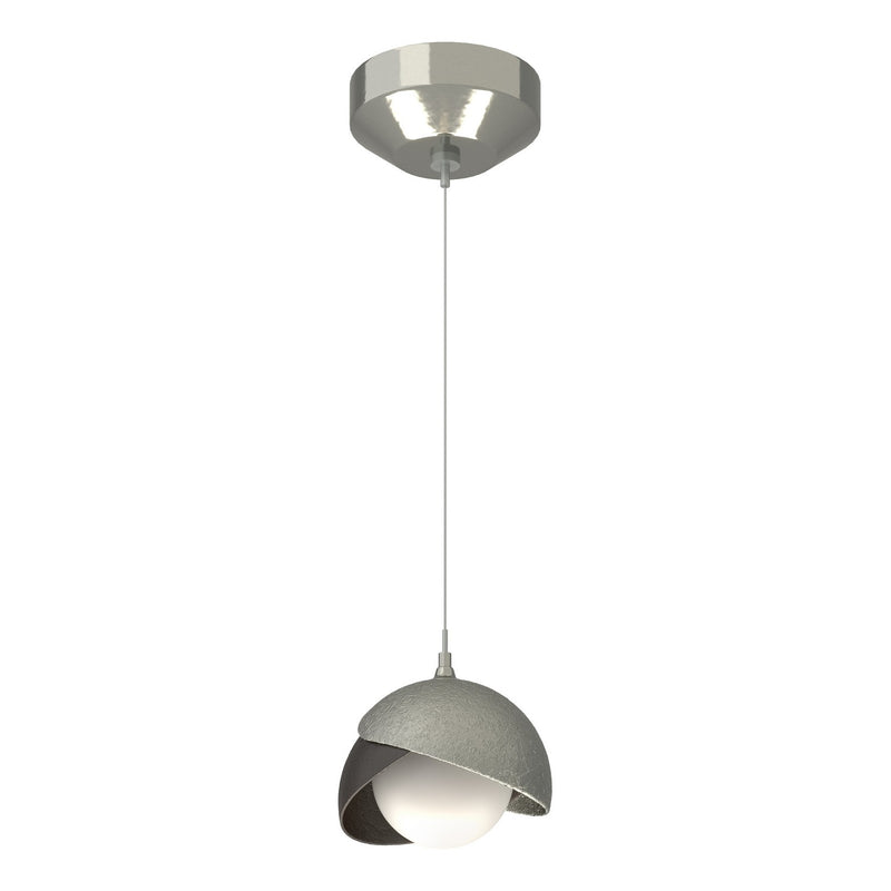 Hubbardton Forge 161183-SKT-STND-85-14-GG0711 One Light Mini Pendant, Sterling