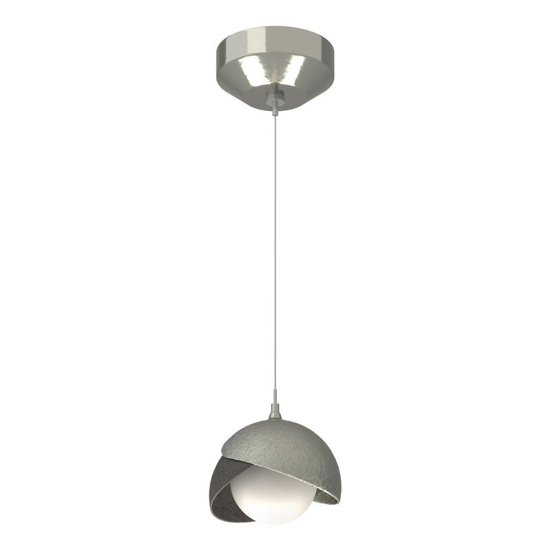 Hubbardton Forge 161183-SKT-STND-85-20-GG0711 One Light Mini Pendant, Sterling