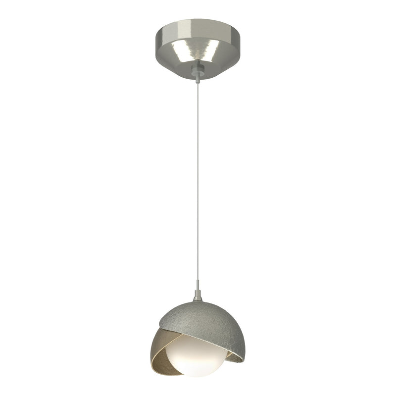 Hubbardton Forge 161183-SKT-STND-85-84-GG0711 One Light Mini Pendant, Sterling