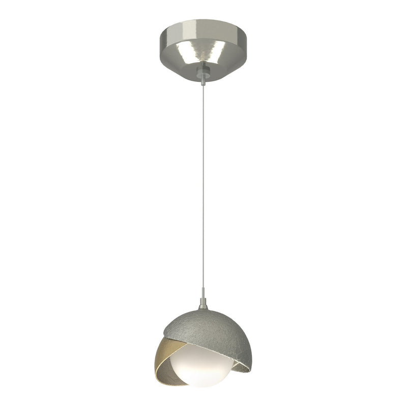 Hubbardton Forge 161183-SKT-STND-85-86-GG0711 One Light Mini Pendant, Sterling