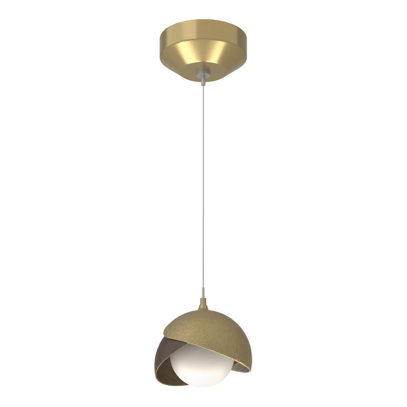 Hubbardton Forge 161183-SKT-STND-86-05-GG0711 One Light Mini Pendant, Modern Brass