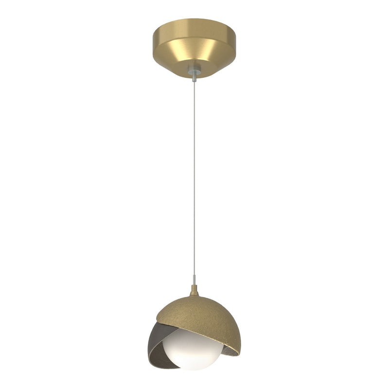 Hubbardton Forge 161183-SKT-STND-86-07-GG0711 One Light Mini Pendant, Modern Brass