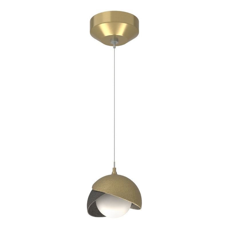 Hubbardton Forge 161183-SKT-STND-86-20-GG0711 One Light Mini Pendant, Modern Brass