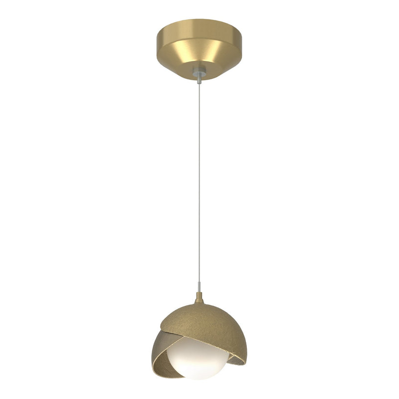 Hubbardton Forge 161183-SKT-STND-86-84-GG0711 One Light Mini Pendant, Modern Brass