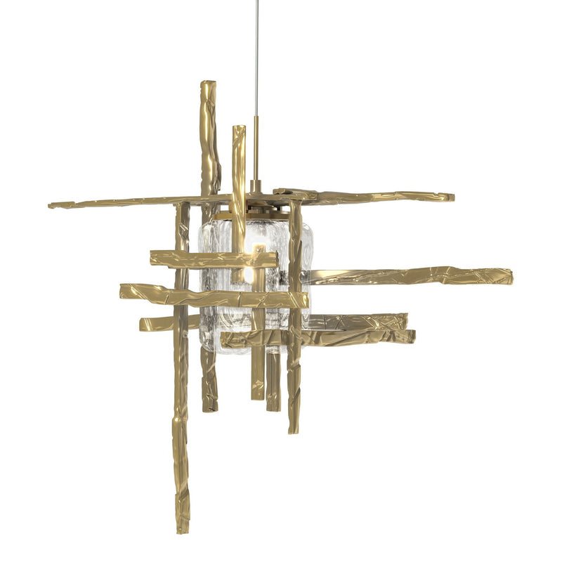Hubbardton Forge 161184-SKT-STND-86-II0728 One Light Mini Pendant, Modern Brass