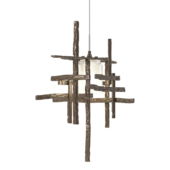 Hubbardton Forge 161185-SKT-STND-05-YC0305 One Light Mini Pendant, Bronze