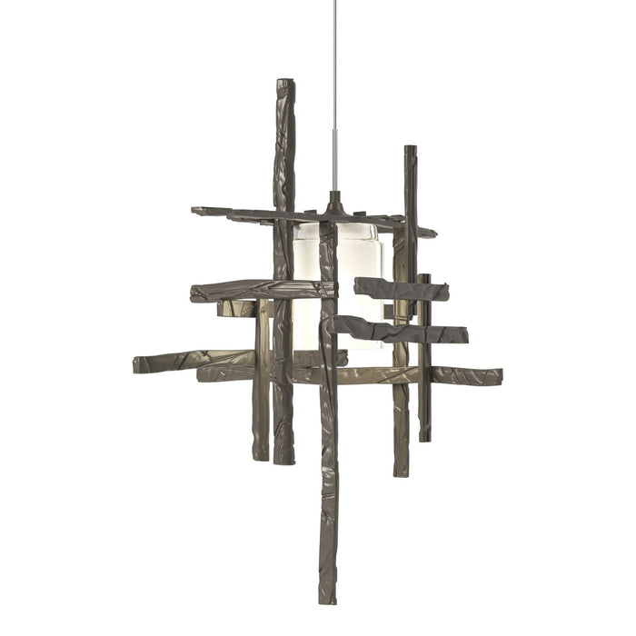 Hubbardton Forge 161185-SKT-STND-07-YC0305 One Light Mini Pendant, Dark Smoke