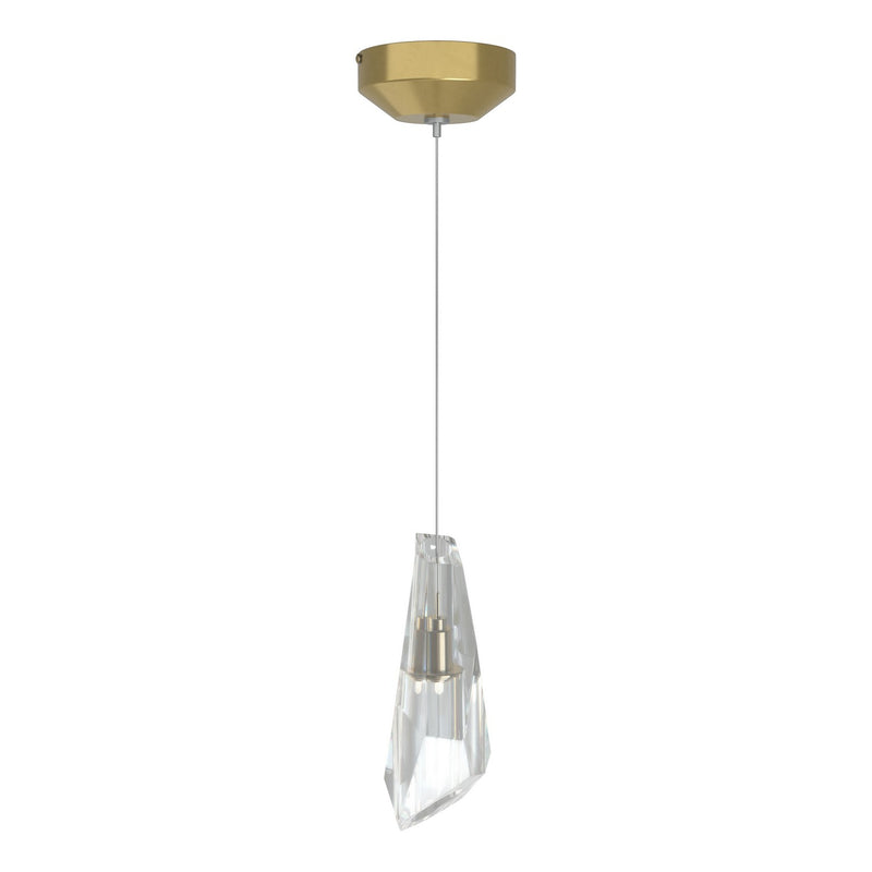 Hubbardton Forge 161321-SKT-STND-86-CR One Light Mini Pendant, Modern Brass
