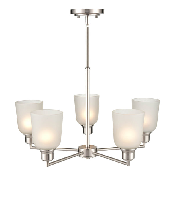 Millennium 2815-BN Five Light Chandelier, Brushed Nickel