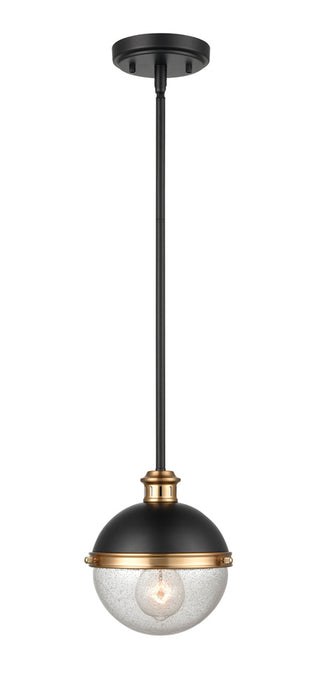 Millennium 4250-MB/AB One Light Pendant, Matte Black/ Aged Brass