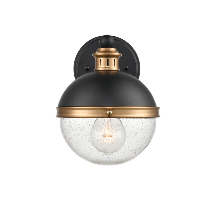 Millennium 4251-MB/AB One Light Wall Sconce, Matte Black/ Aged Brass