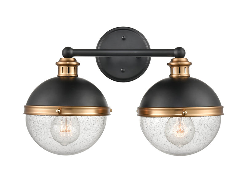 Millennium 4252-MB/AB Two Light Vanity, Matte Black/ Aged Brass